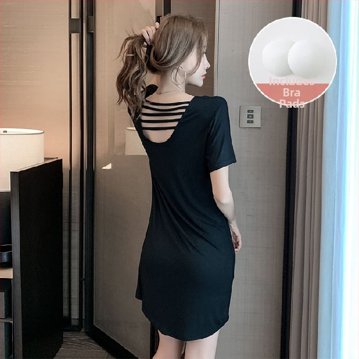 Ženska modal noćna haljina, okrugli izrez, 3/4 rukavi, srednje duljine, prozračna i udobna za kućnu upotrebu i nošenje vani, Modal 50–70%