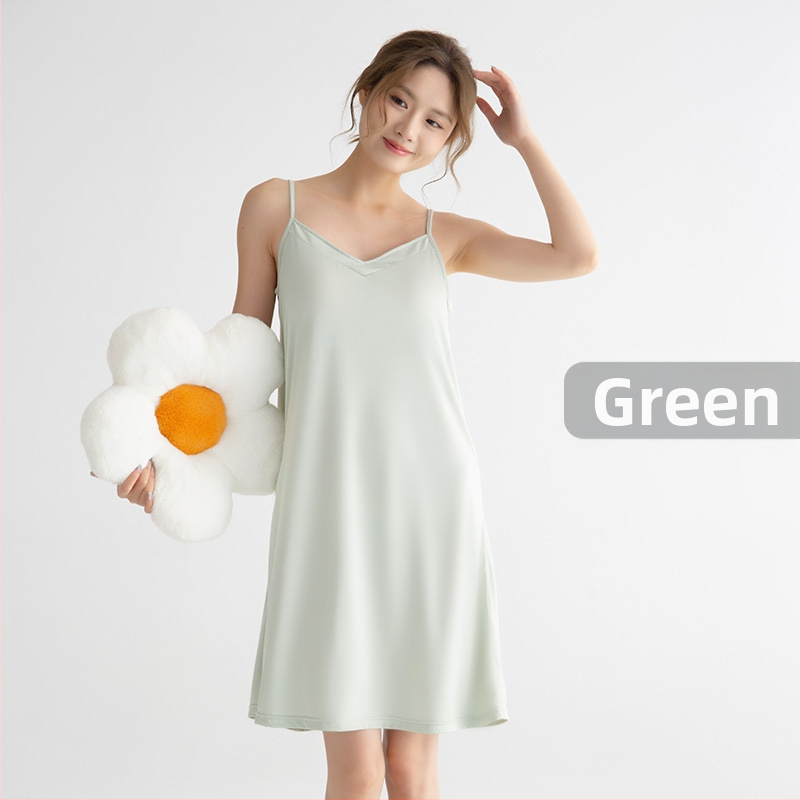 Noćna haljina s jastučićima za dojke — reciklirana vlakna, regenerirana celulozna vlakna, srednja gustoća 161–180 g/m², U- oblik vratnog izreza, bez rukava