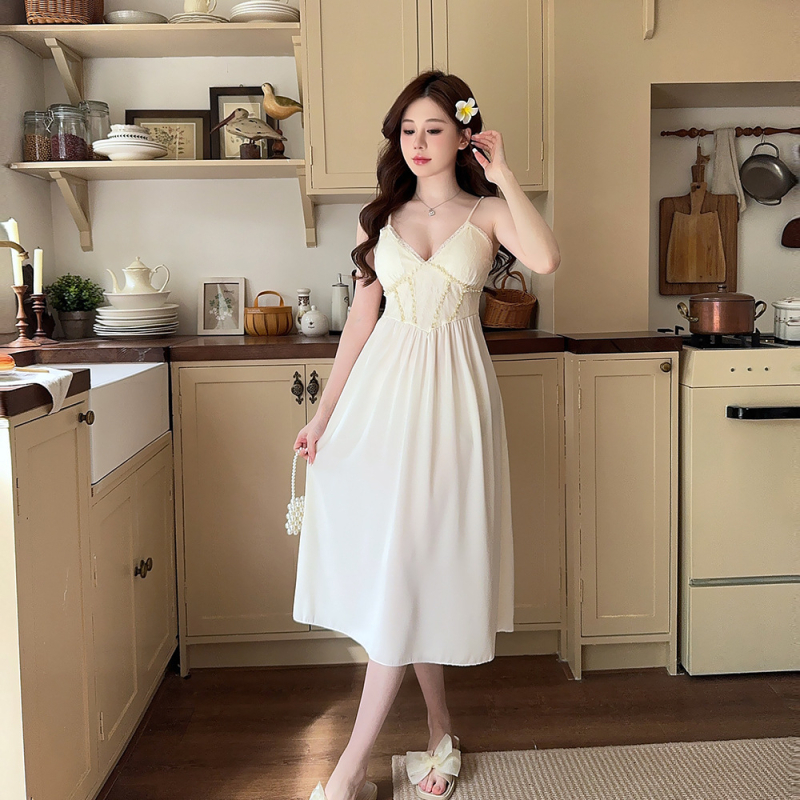 Set za domaću odjeću od ice silk s V-izrezom i dugim rukavima, 90–95% poliester, umjerena težina 161–180 g/m2