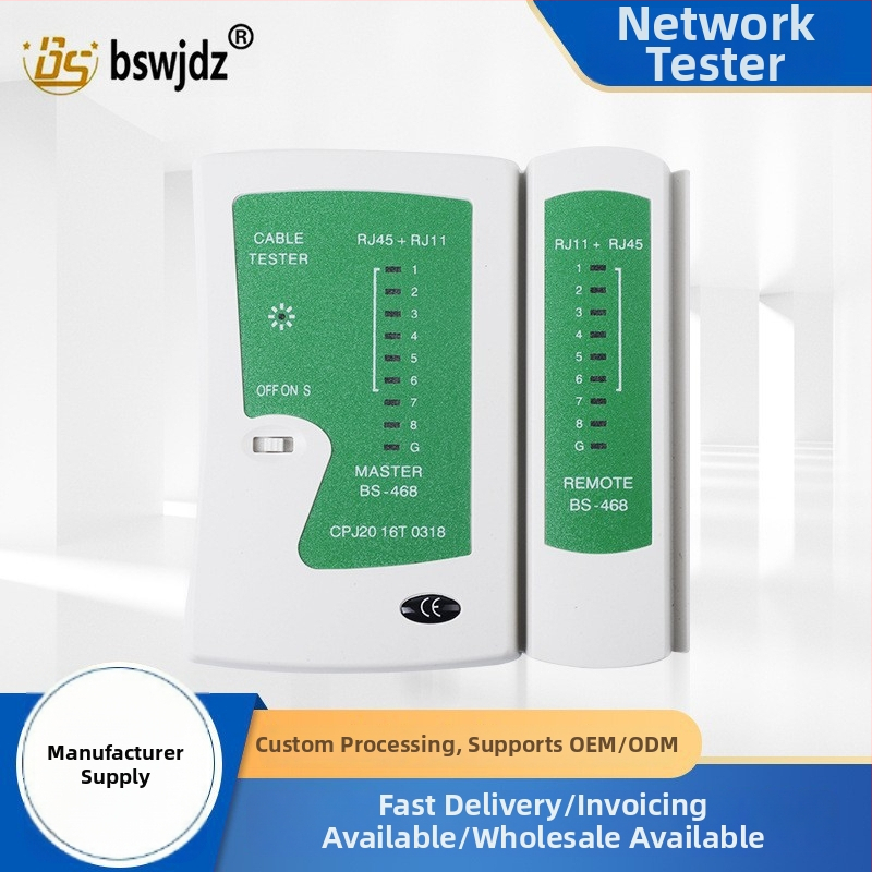 RJ45/RJ11 tester mrežnih kablova i telefonskih linija (Brend BS; Materijal: Plastika; Set: 1 kom.; Opseg primjene: testiranje mrežnih kablova i telefonskih linija; Format: Srednji)