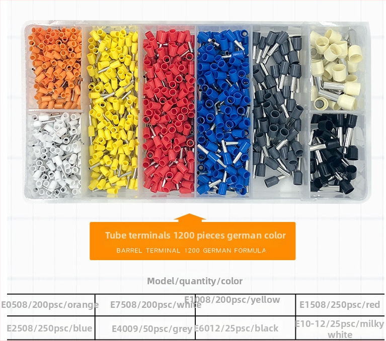 Krimpēšanas knaibles komplekts Eiropas caurulveida tipa terminālim, 1200 gab., HSC8 6-4A, CHKISA