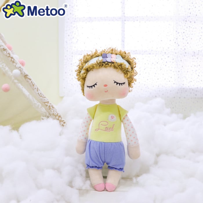 Плюшена кукла с образ на анимационен ангел, пълнена с PP памук, плюш от кадифе, подходяща за деца на възраст 7–14 години.