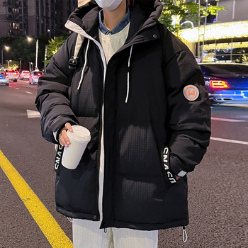 Talvejakke valge pardi sulgedega täidisega, paks, kapuuts, tõmblukuga, keskmise pikkusega, polüestrist välistä