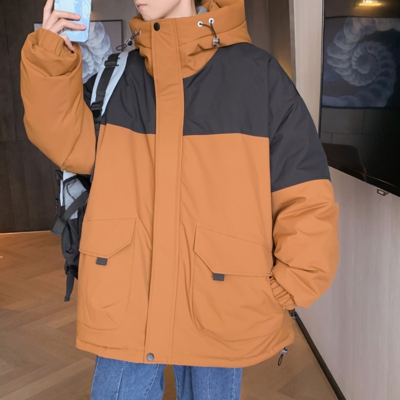 Talvejakke valge pardi sulgedega täidisega, paks, kapuuts, tõmblukuga, keskmise pikkusega, polüestrist välistä