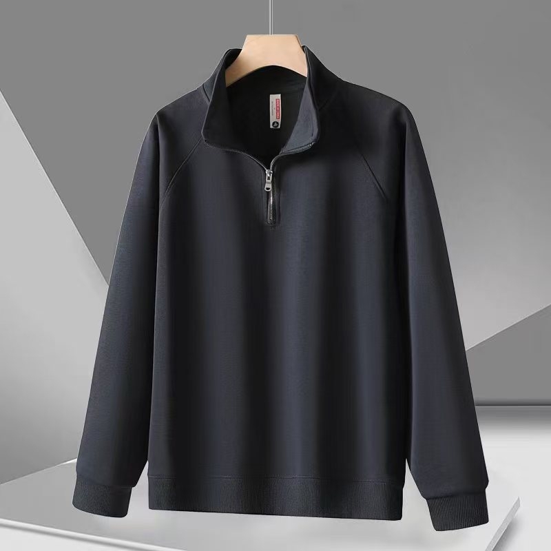 Pamukova mikina s zatvaračem, stojeći ovratnik, raglan rukavi, udoban kroj