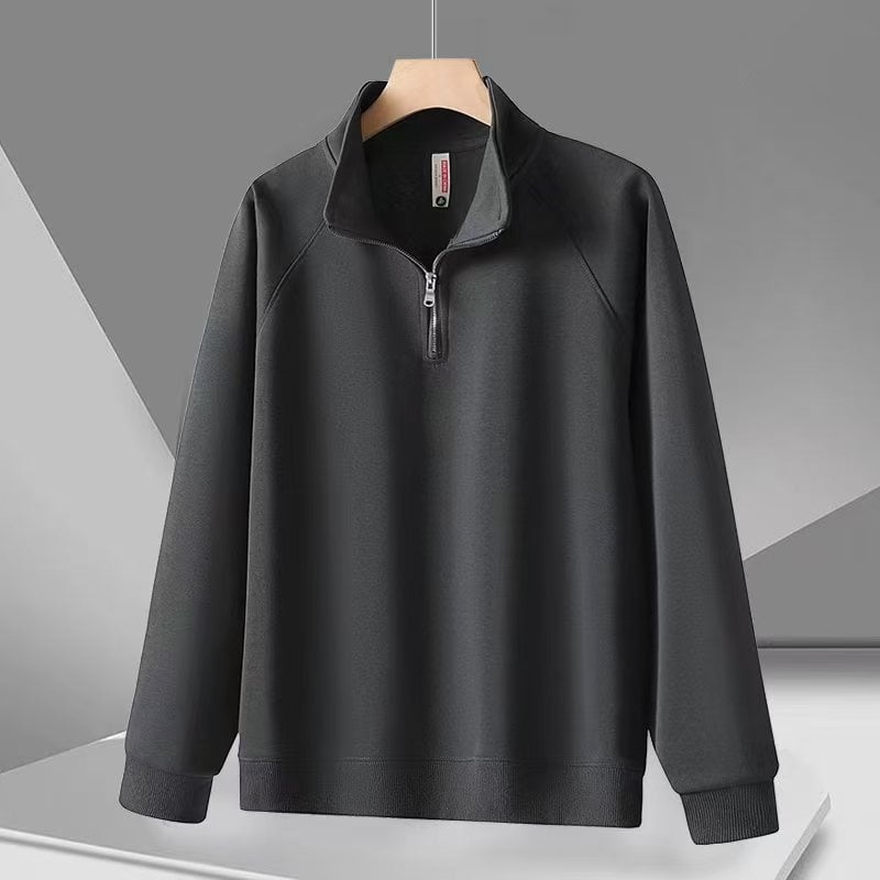 Pamukova mikina s zatvaračem, stojeći ovratnik, raglan rukavi, udoban kroj