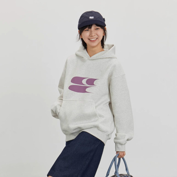 Mikina s kapuljačom od pamuka s ispisom slova, širokog kroja, pulover, 50% pamuk, proljeće i jesen