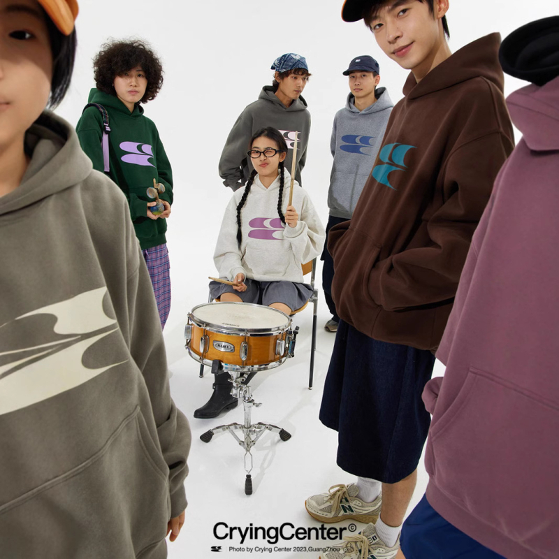 Mikina s kapuljačom od pamuka s ispisom slova, širokog kroja, pulover, 50% pamuk, proljeće i jesen