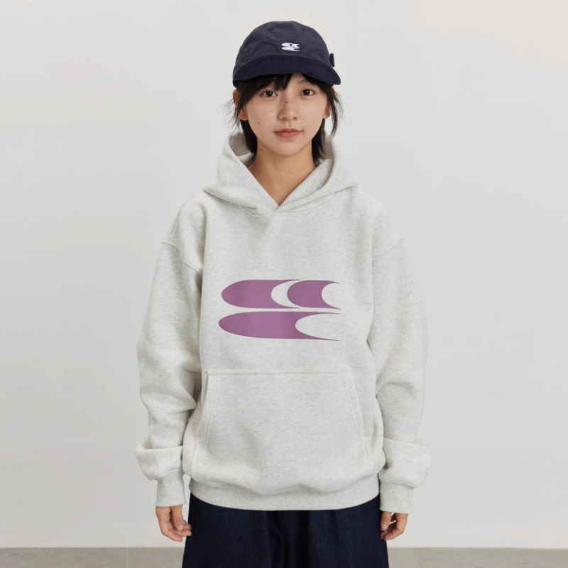 Mikina s kapuljačom od pamuka s ispisom slova, širokog kroja, pulover, 50% pamuk, proljeće i jesen