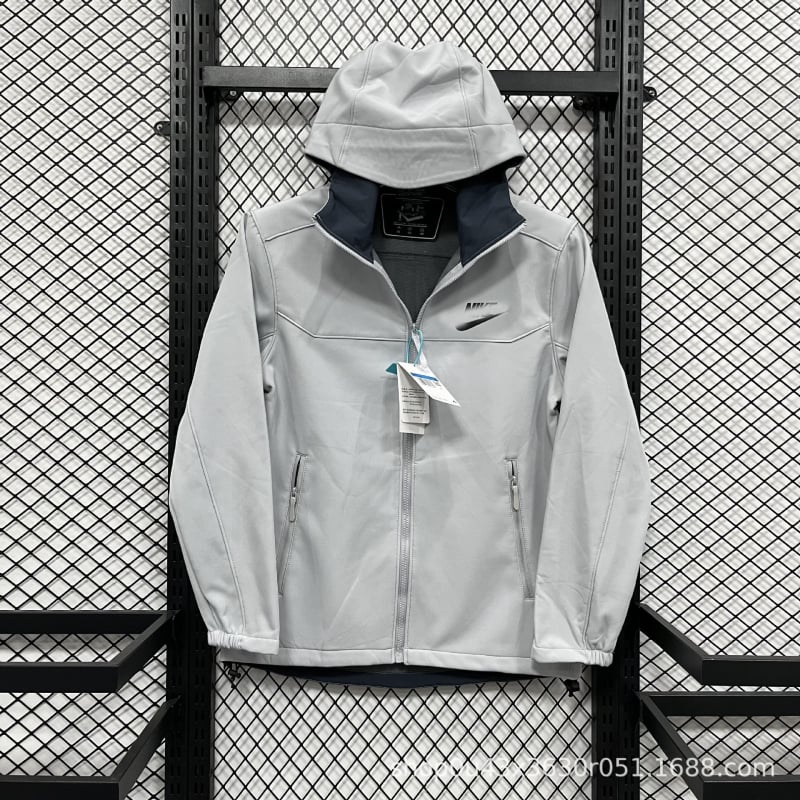 Palton bărbătesc din bumbac pentru iarnă, cu glugă - fermoar frontal, croială lejeră, guler rever, buzunare laterale