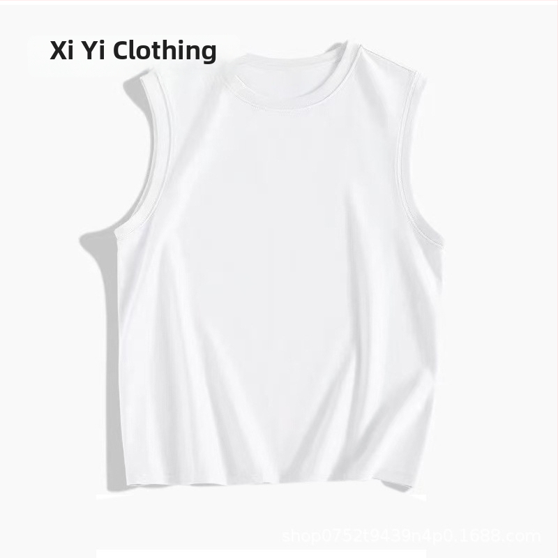 Muški bezruk T‑shirt od pamuka, 180 g, ljeto, s izšivenom tiskom, prilagođeno logo