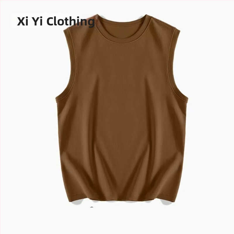 Muški bezruk T‑shirt od pamuka, 180 g, ljeto, s izšivenom tiskom, prilagođeno logo