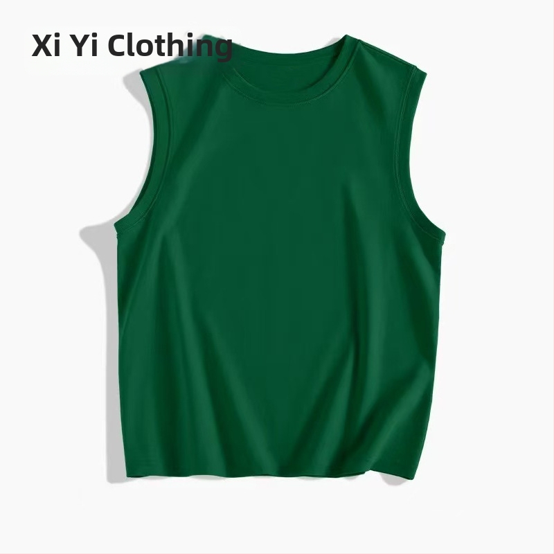 Muški bezruk T‑shirt od pamuka, 180 g, ljeto, s izšivenom tiskom, prilagođeno logo