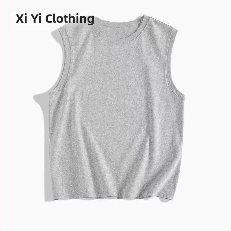 Muški bezruk T‑shirt od pamuka, 180 g, ljeto, s izšivenom tiskom, prilagođeno logo