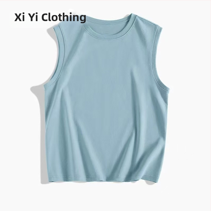 Muški bezruk T‑shirt od pamuka, 180 g, ljeto, s izšivenom tiskom, prilagođeno logo