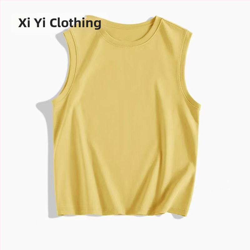 Muški bezruk T‑shirt od pamuka, 180 g, ljeto, s izšivenom tiskom, prilagođeno logo