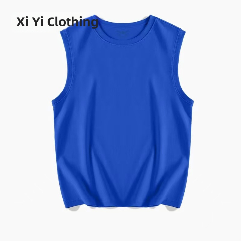 Muški bezruk T‑shirt od pamuka, 180 g, ljeto, s izšivenom tiskom, prilagođeno logo
