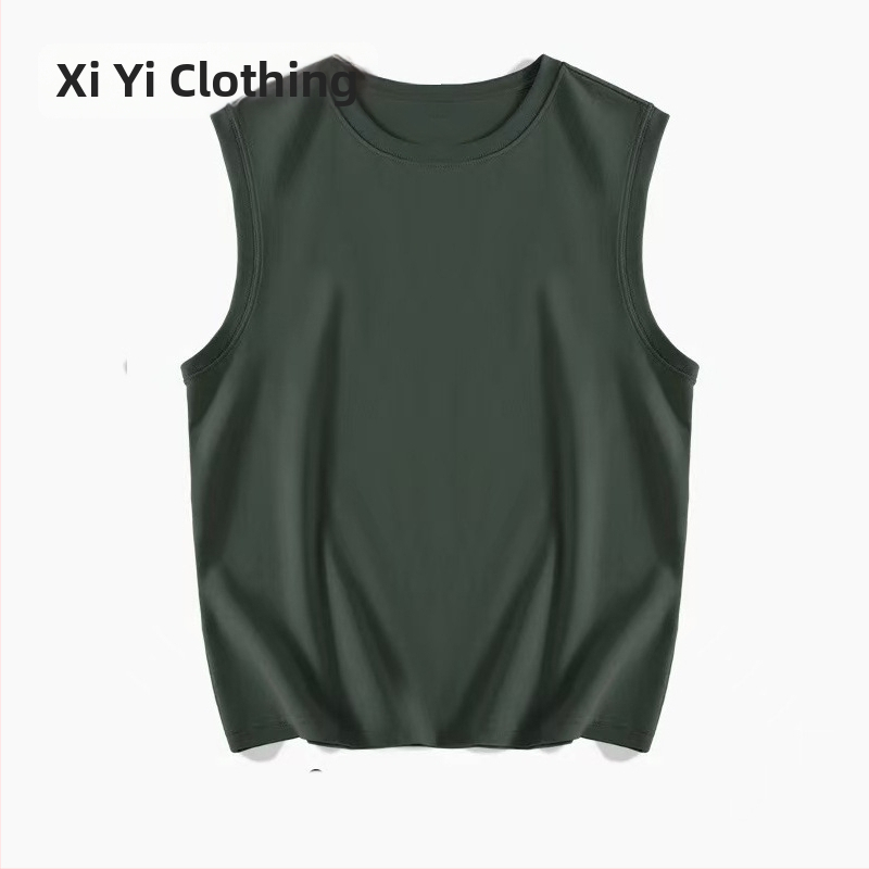 Muški bezruk T‑shirt od pamuka, 180 g, ljeto, s izšivenom tiskom, prilagođeno logo