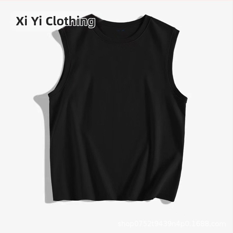 Muški bezruk T‑shirt od pamuka, 180 g, ljeto, s izšivenom tiskom, prilagođeno logo