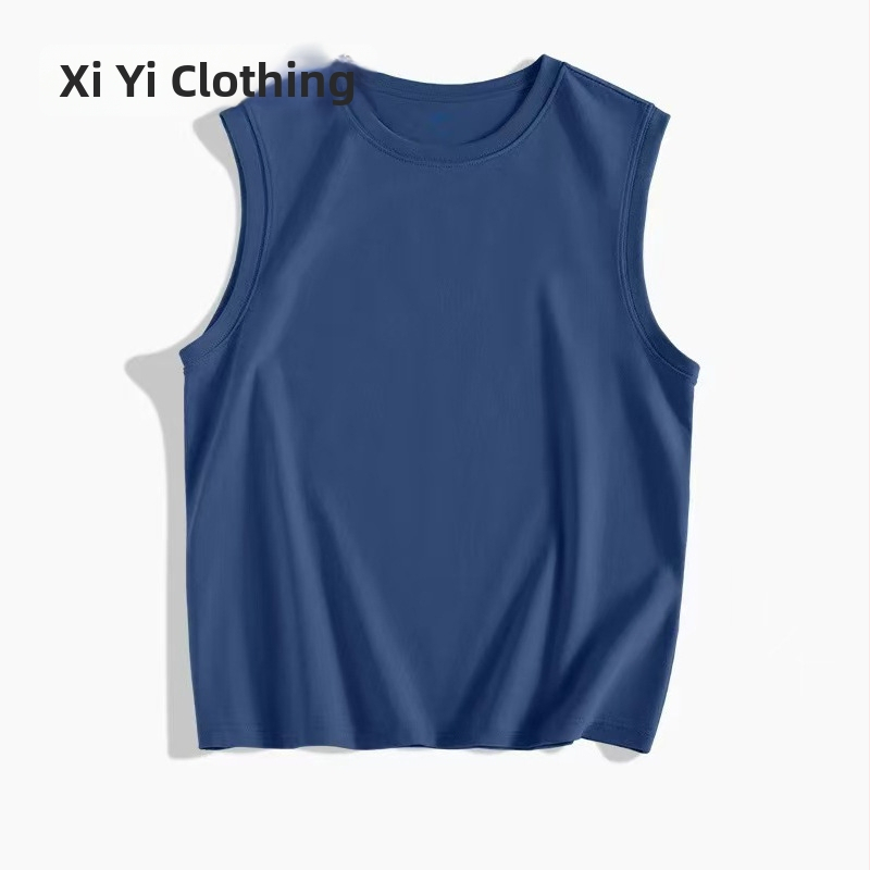 Muški bezruk T‑shirt od pamuka, 180 g, ljeto, s izšivenom tiskom, prilagođeno logo