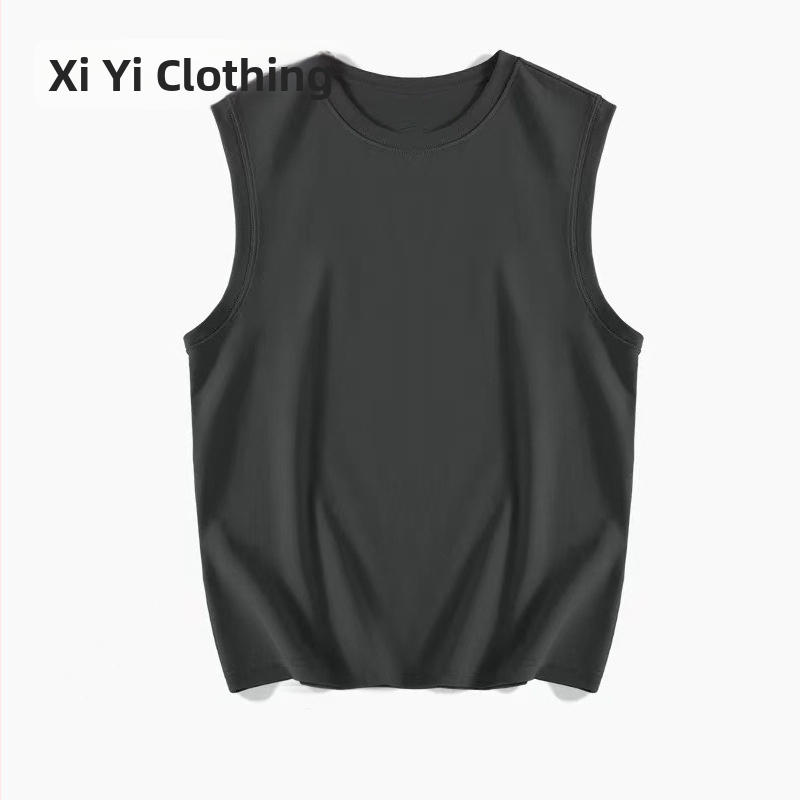 Muški bezruk T‑shirt od pamuka, 180 g, ljeto, s izšivenom tiskom, prilagođeno logo