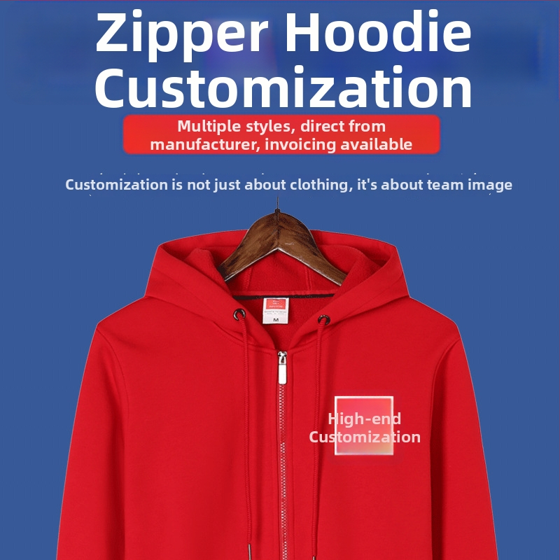 Mikina s kapuljom i zatvaračem te logom u tisku, pamukasta tkanina, unutarnja pamukova podstava, debeli materijal, džepovi s 3D zakrpama