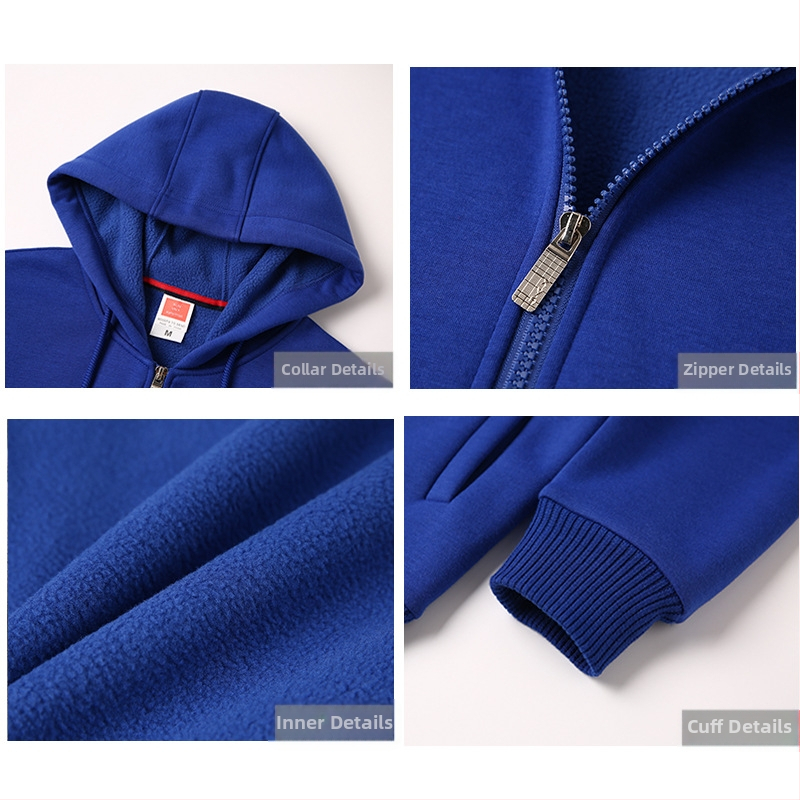 Mikina s kapuljom i zatvaračem te logom u tisku, pamukasta tkanina, unutarnja pamukova podstava, debeli materijal, džepovi s 3D zakrpama