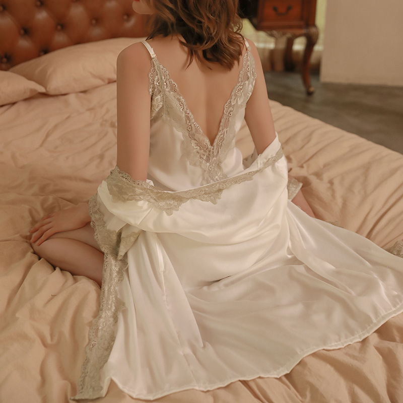 Ženski set pidžama od umjetne svile, dva dijela, bez rukava, jacquard tkanina, V-izrez