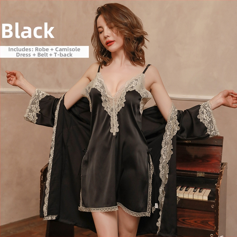 Ženski set pidžama od umjetne svile, dva dijela, bez rukava, jacquard tkanina, V-izrez