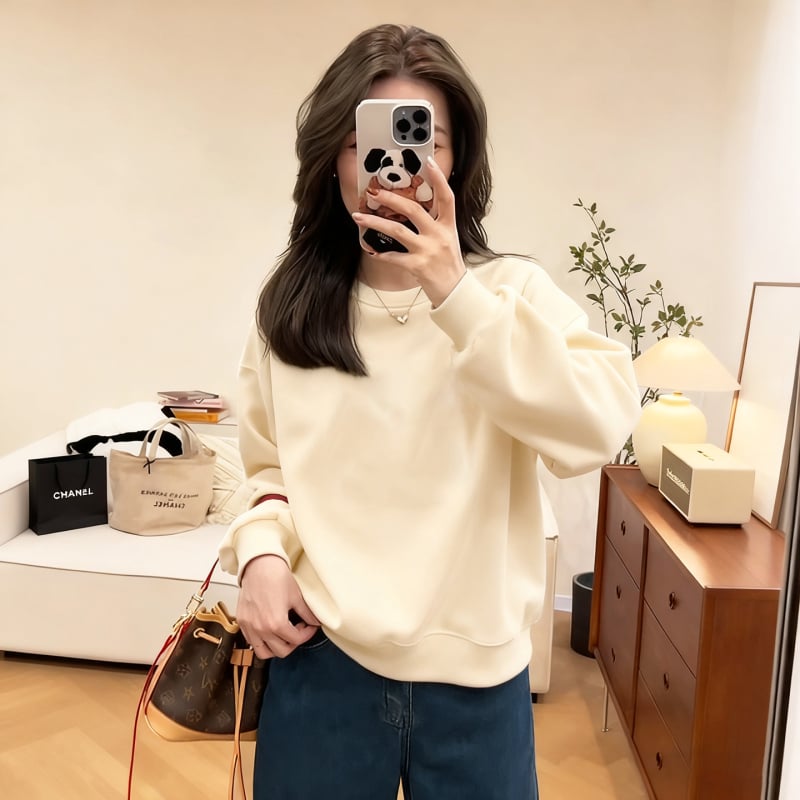 Női kapucnis pulóver kerek nyakkal, hosszú ujjú, szöveges nyomtatás, őszi 2025, európai elegáns ingázó stílus