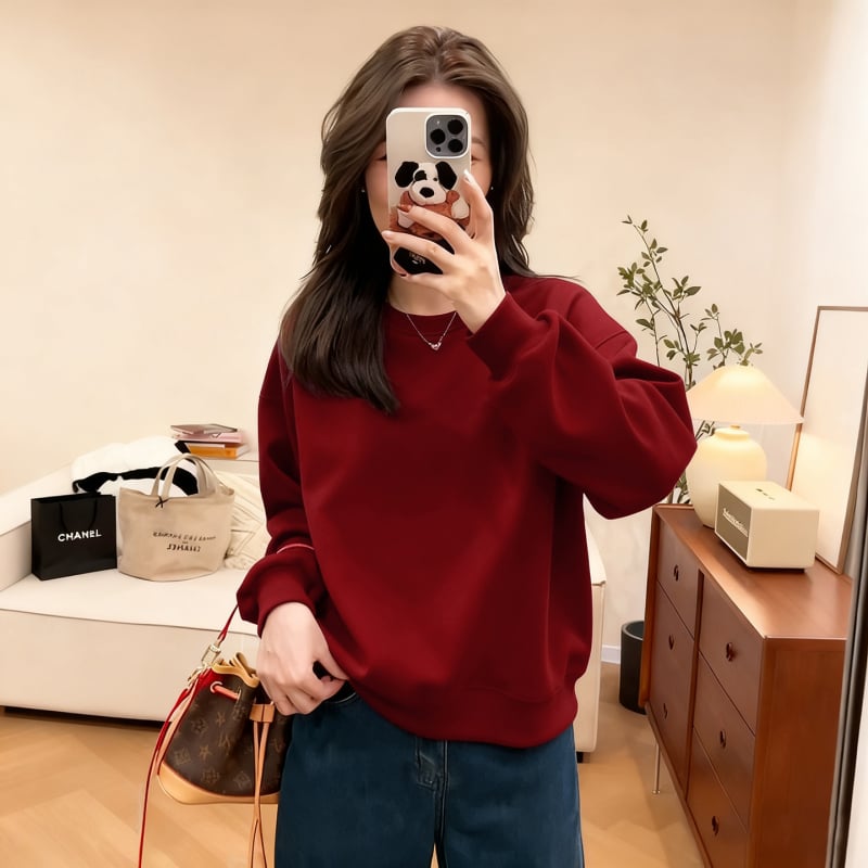 Női kapucnis pulóver kerek nyakkal, hosszú ujjú, szöveges nyomtatás, őszi 2025, európai elegáns ingázó stílus