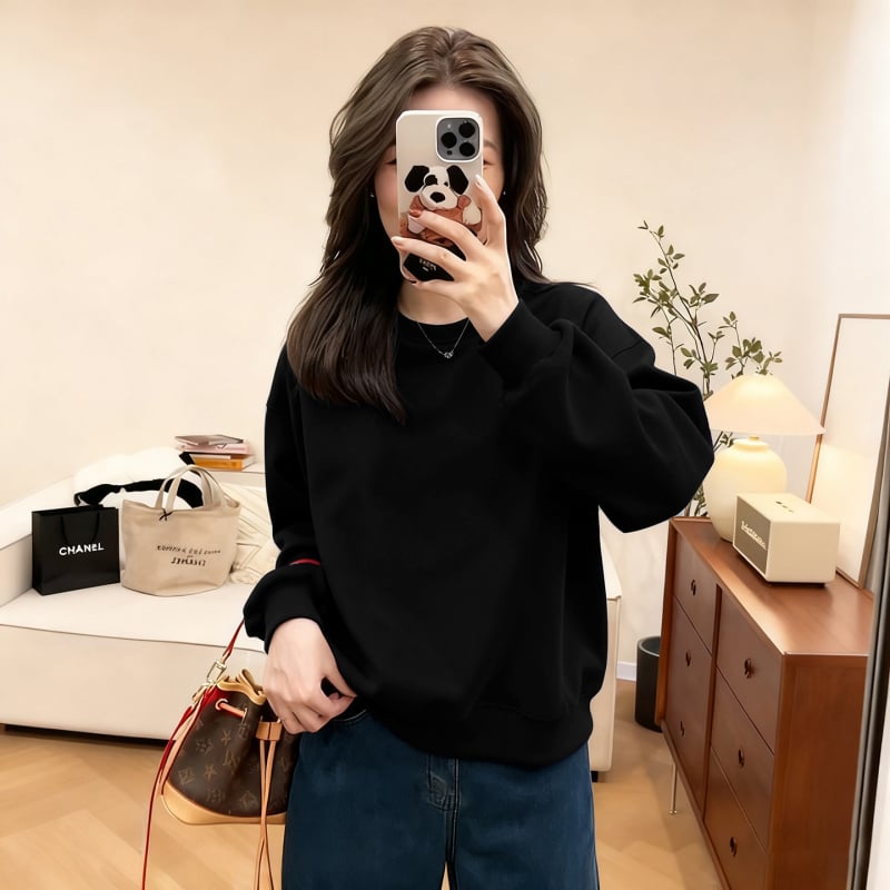 Női kapucnis pulóver kerek nyakkal, hosszú ujjú, szöveges nyomtatás, őszi 2025, európai elegáns ingázó stílus