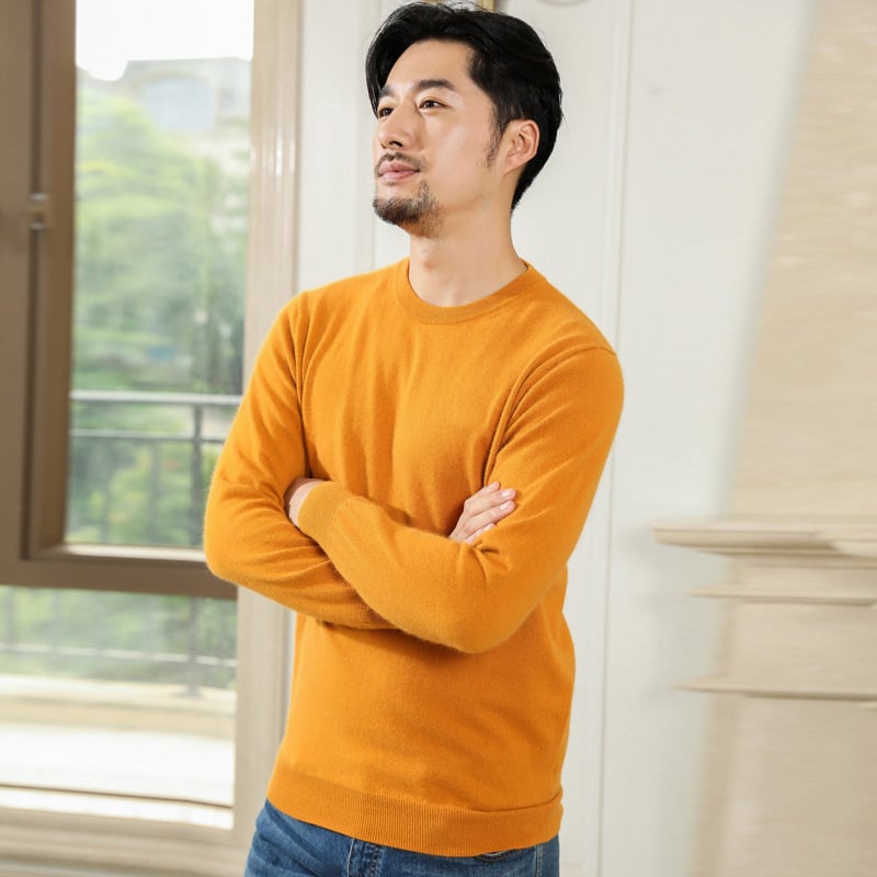 Muški pleteni pulover, okrugli izrez, dugi rukavi, slobodan kroj, 70% poliesterska smjesa