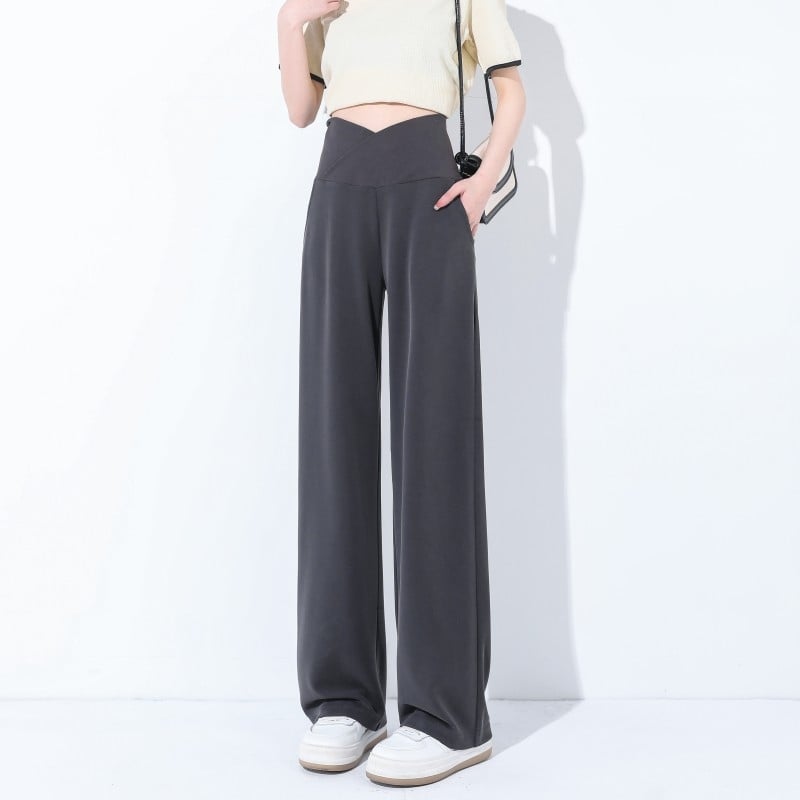 Παντελόνια εγκυμοσύνης με υψηλή μέση, μήκος έως πάτωμα, Cupro ίνες 50–70%, στήριξη κοιλιάς