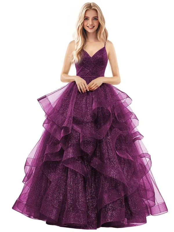 Večernja haljina s trakama, bez rukava, duga mrežasta haljina, A-linija, visoki struk