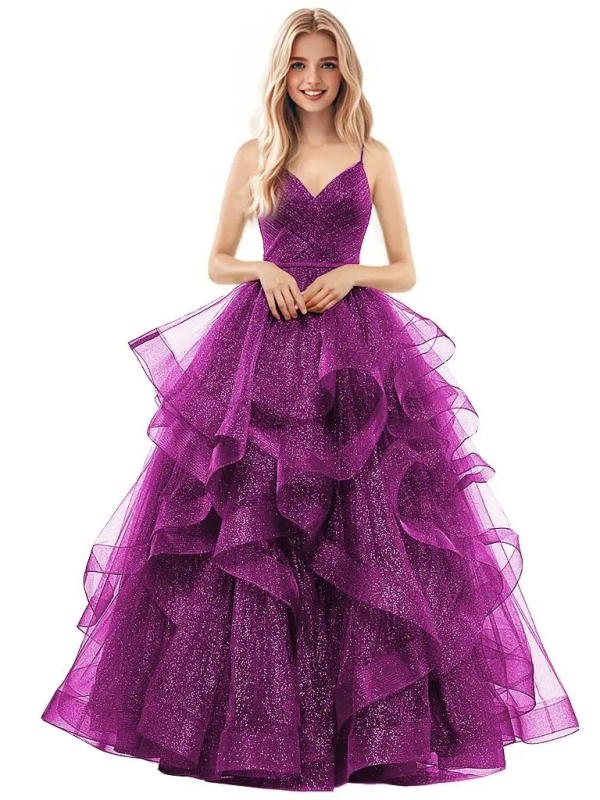 Večernja haljina s trakama, bez rukava, duga mrežasta haljina, A-linija, visoki struk