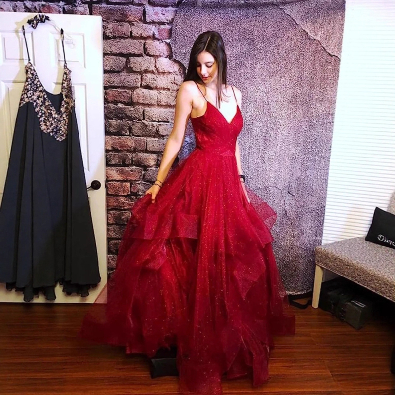 Večernja haljina s trakama, bez rukava, duga mrežasta haljina, A-linija, visoki struk