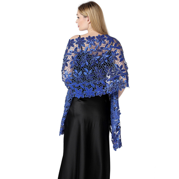 Šal za nevjestu i kumu — šljokice, izvezen, poliestersko vlakno, cvjetni uzorak