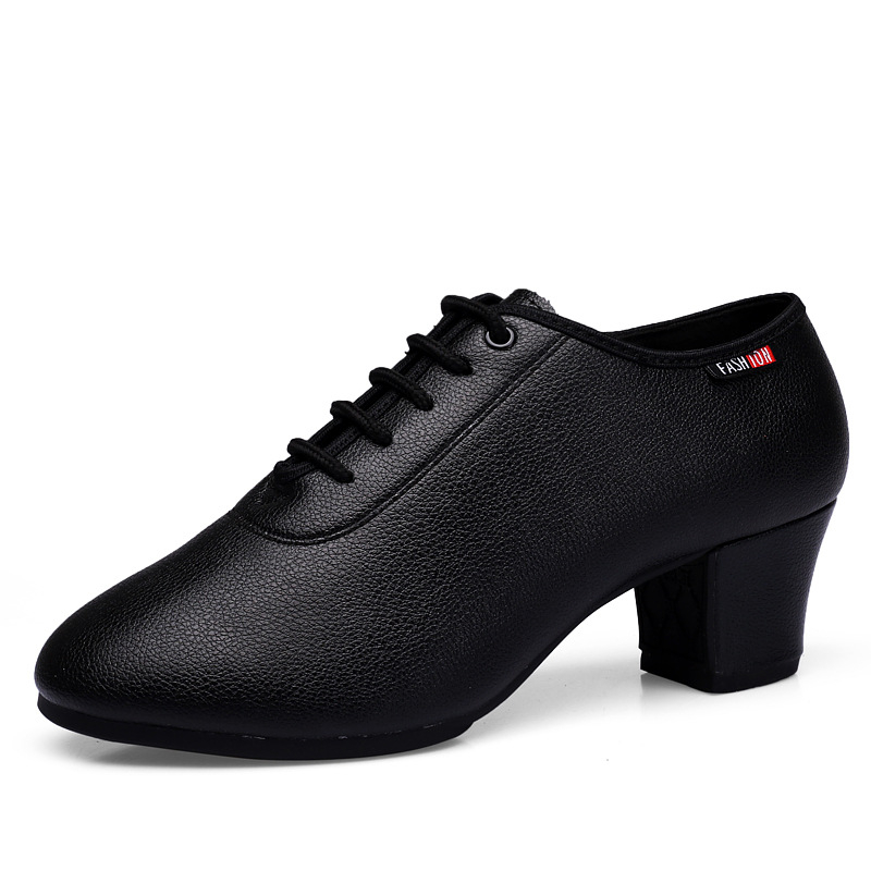 Sieviešu deju kurpes - Sintētiskās ādas augšdaļa, gumijas zole, vidējs papēdis, elpojošas, šokizturīgas