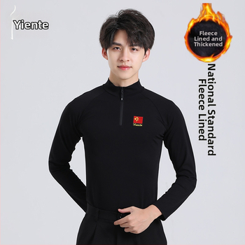 Pánsky latino top s fleecovou výstelkou, dlhé rukávy, tkanina z bambusových vlákien, bavlna 90–95% zmes, Yant