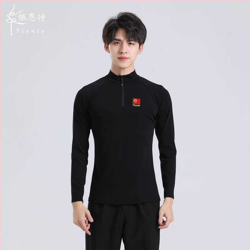 Pánsky latino top s fleecovou výstelkou, dlhé rukávy, tkanina z bambusových vlákien, bavlna 90–95% zmes, Yant