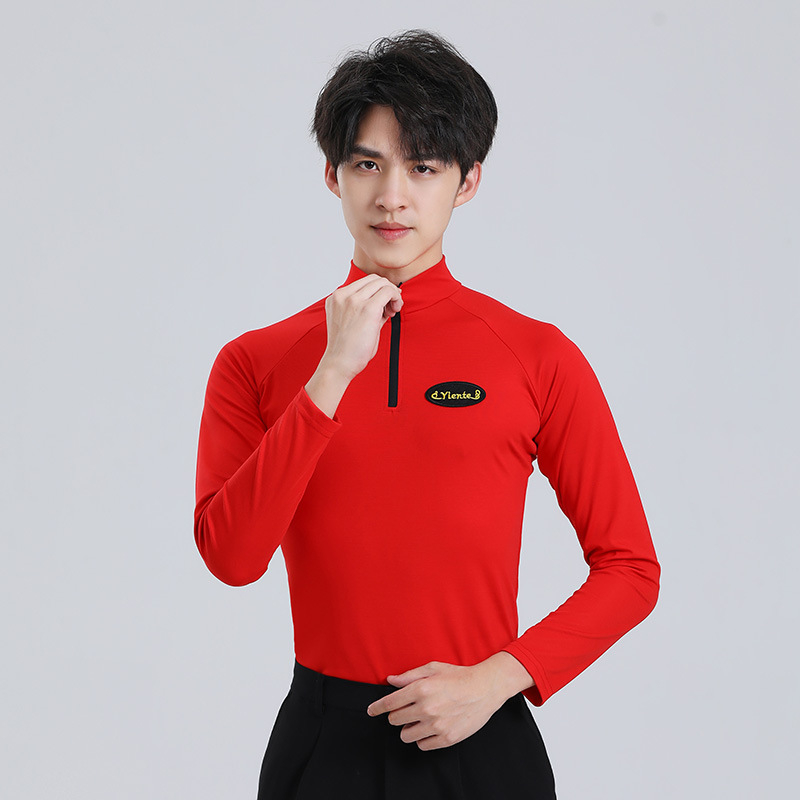 Мъжки латин танц топ с подплатени дълги ръкави, бамбукови влакна, памук 90–95% смес, марка Yant