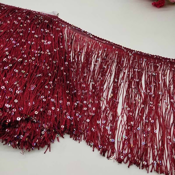 Νάιλον δαντέλα με φούντες και στρας για κοστούμια λατινικού χορού – αξεσουάρ ενδύματος