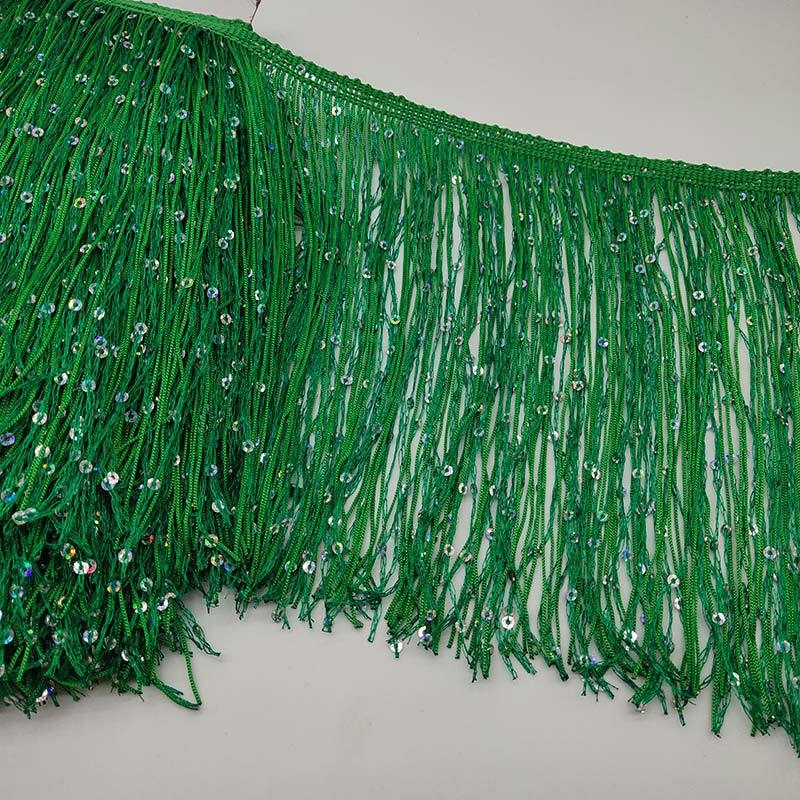 Νάιλον δαντέλα με φούντες και στρας για κοστούμια λατινικού χορού – αξεσουάρ ενδύματος