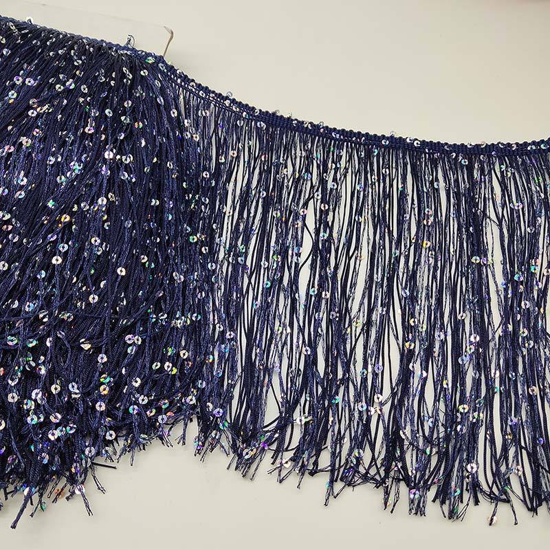 Νάιλον δαντέλα με φούντες και στρας για κοστούμια λατινικού χορού – αξεσουάρ ενδύματος