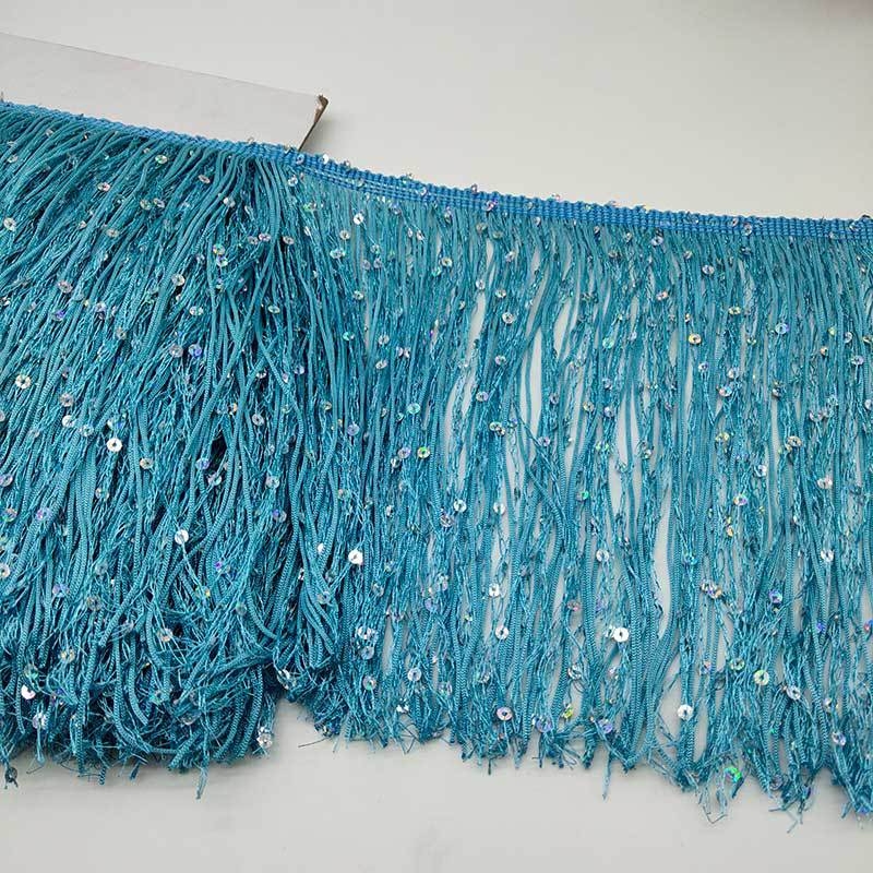 Νάιλον δαντέλα με φούντες και στρας για κοστούμια λατινικού χορού – αξεσουάρ ενδύματος