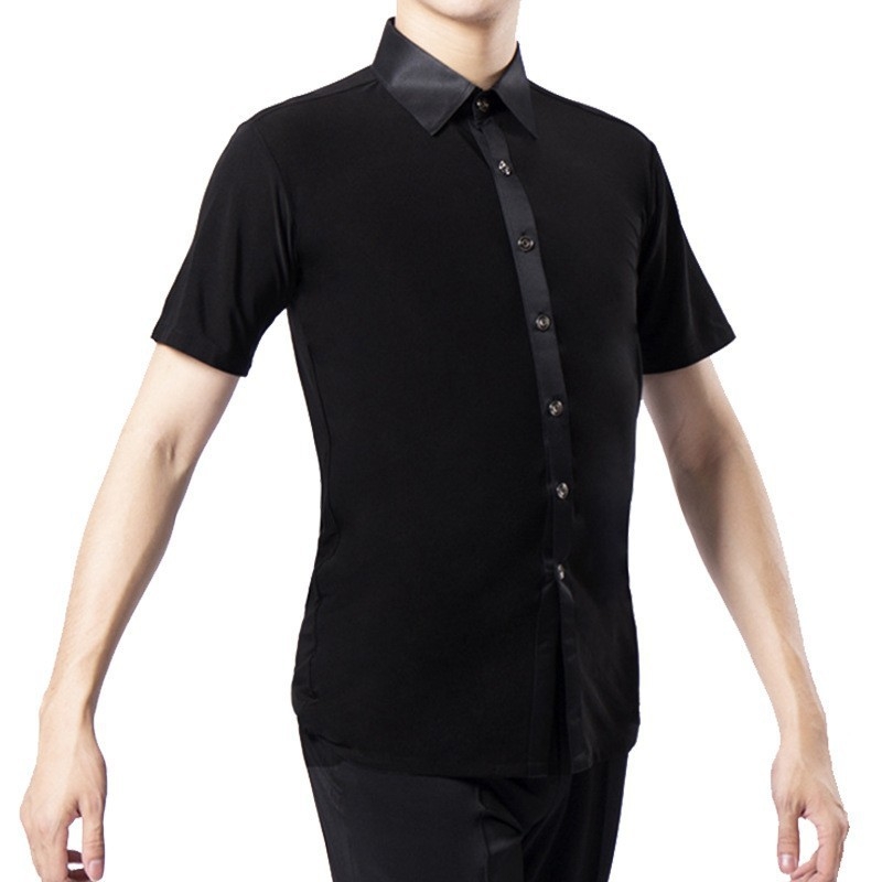 Unisex modernūs šokių topai ir Cha Cha marškiniai scenai, Milk Silk audinys; pagrindinis audinys: galvijų oda; 2023 m. pavasaris.