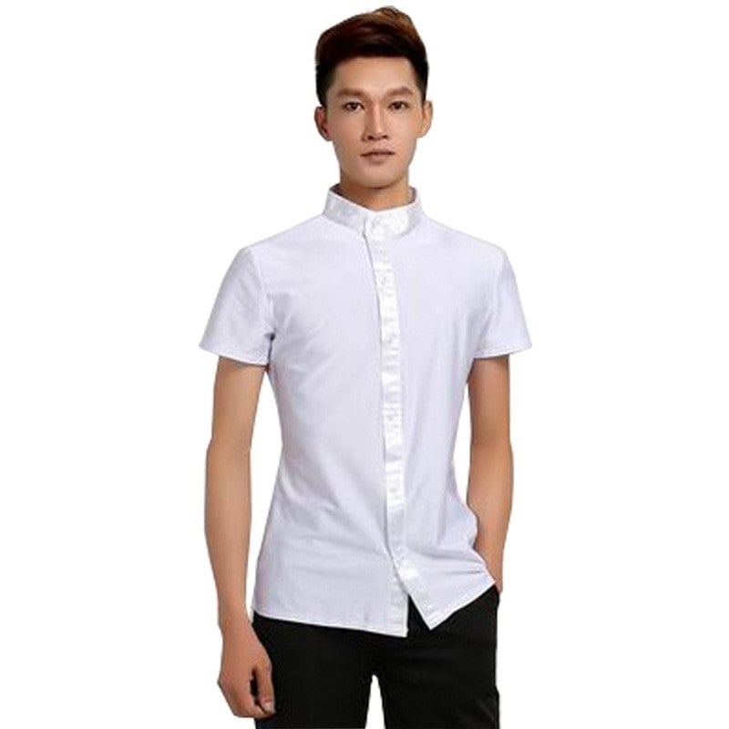 Unisex modernūs šokių topai ir Cha Cha marškiniai scenai, Milk Silk audinys; pagrindinis audinys: galvijų oda; 2023 m. pavasaris.