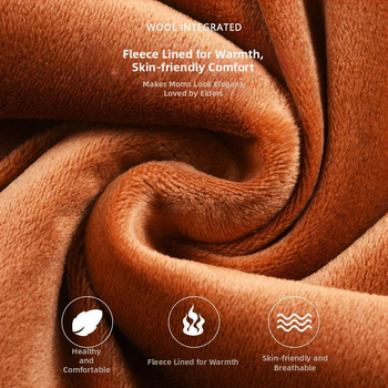 Suknja-kostim za starije žene, dugi rukavi, ovčja vunena tkanina s PVC kao glavnim materijalom, proljeće 2025.