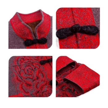 Suknja-kostim za starije žene, dugi rukavi, ovčja vunena tkanina s PVC kao glavnim materijalom, proljeće 2025.